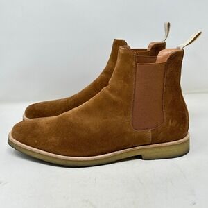 New Republic Mens Boots 11 Sonoma Suede Chelsea Chestnut Brown Crepe Sole Desert